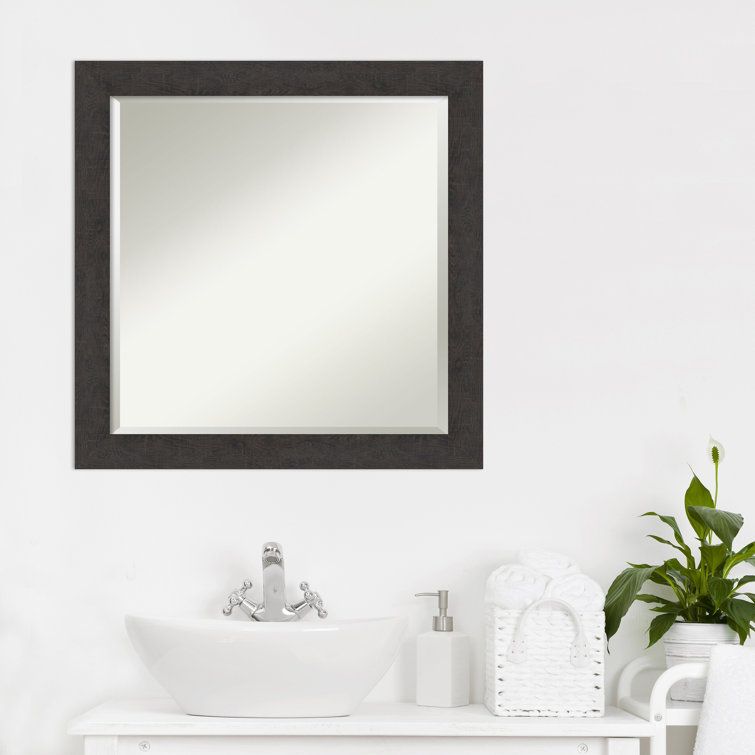 Ebern Designs Akhia Rustic Plank Narrow Beveled Wall Mirror & Reviews